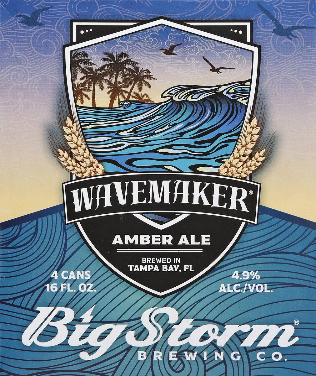 slide 6 of 6, Big Storm Wavemaker Amber Ale Beer, 4 ct; 16 oz
