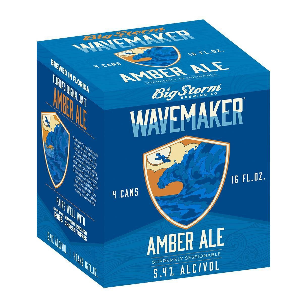 slide 1 of 6, Big Storm Wavemaker Amber Ale Beer, 4 ct; 16 oz