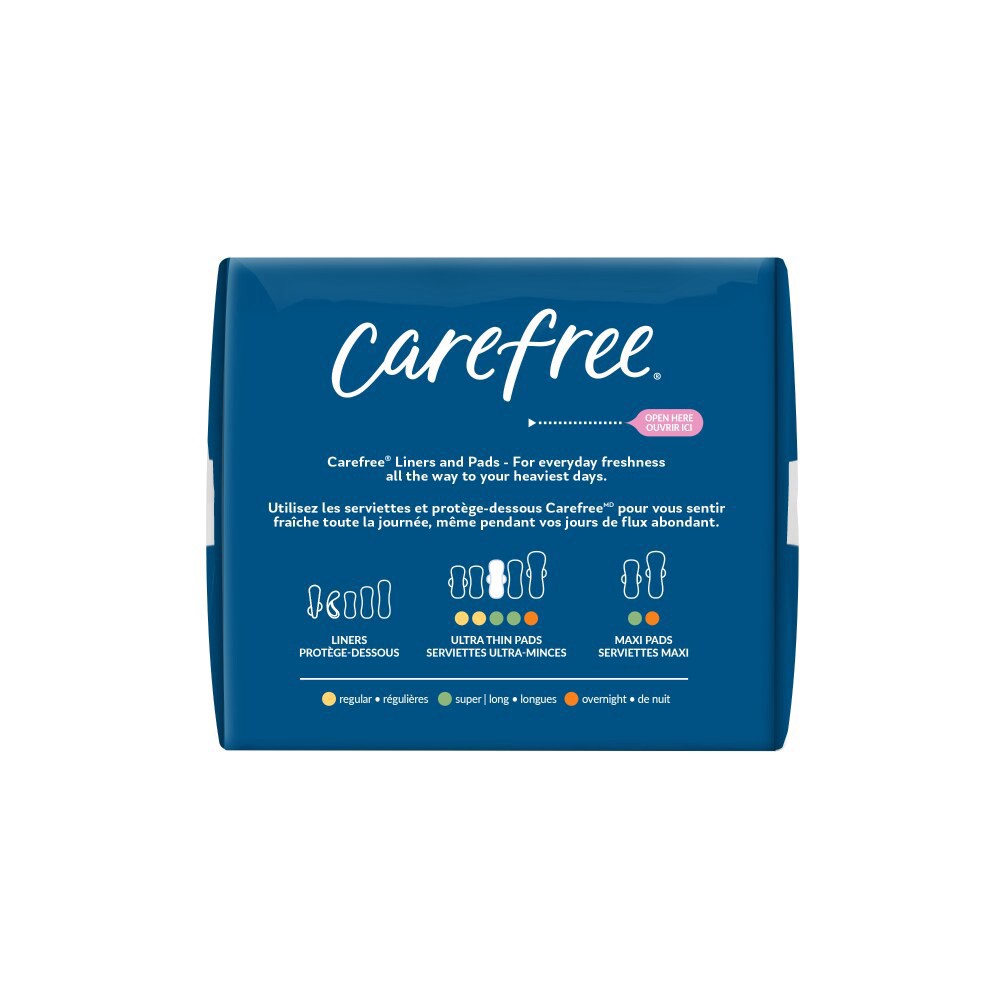 slide 3 of 4, CAREFREE Ultra Thin Pads, Super/Long With Wings, 28ct, 28 ct