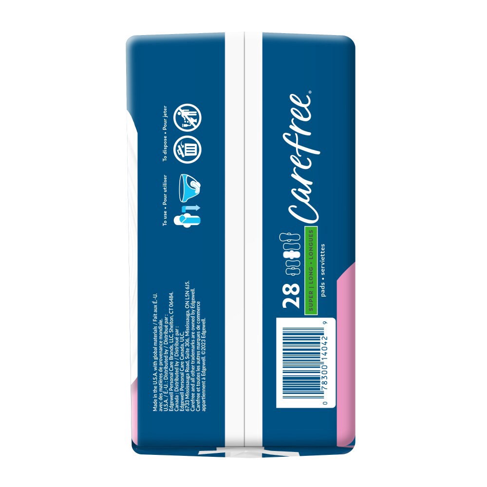 slide 4 of 4, CAREFREE Ultra Thin Pads, Super/Long With Wings, 28ct, 28 ct