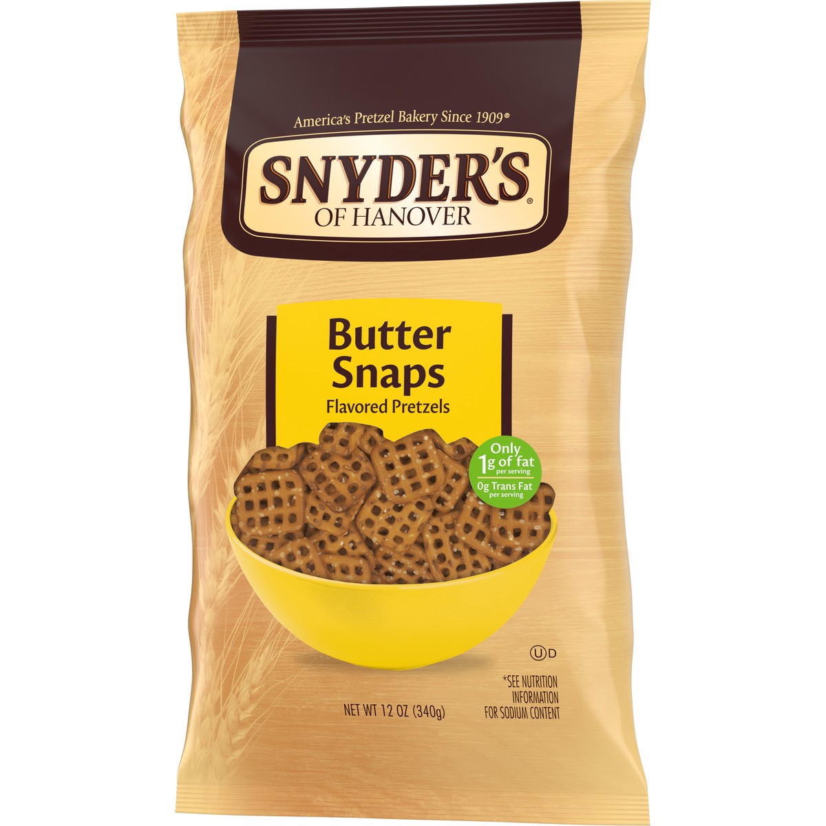 slide 9 of 9, Snyder's of Hanover Pretzels, Butter Snaps, 12 Oz Bag, 12 oz