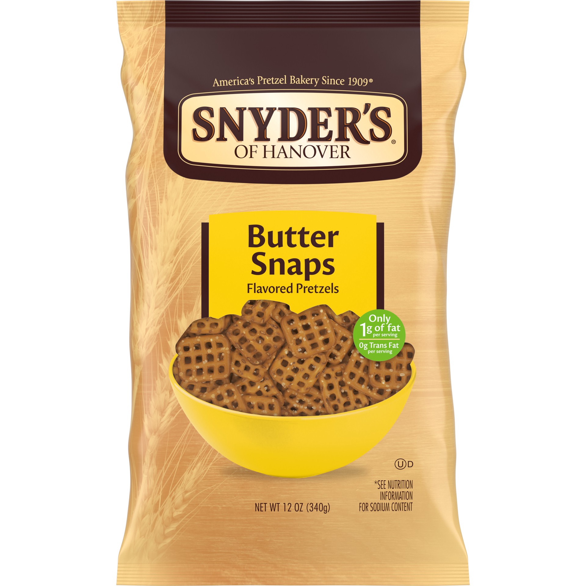 slide 1 of 9, Snyder's of Hanover Pretzels, Butter Snaps, 12 Oz Bag, 12 oz