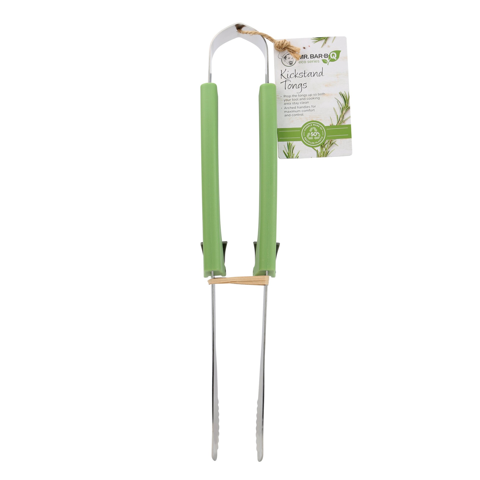 slide 1 of 1, Mr. Bar-B-Q Eco Series Kickstand Tongs, 15.87 in