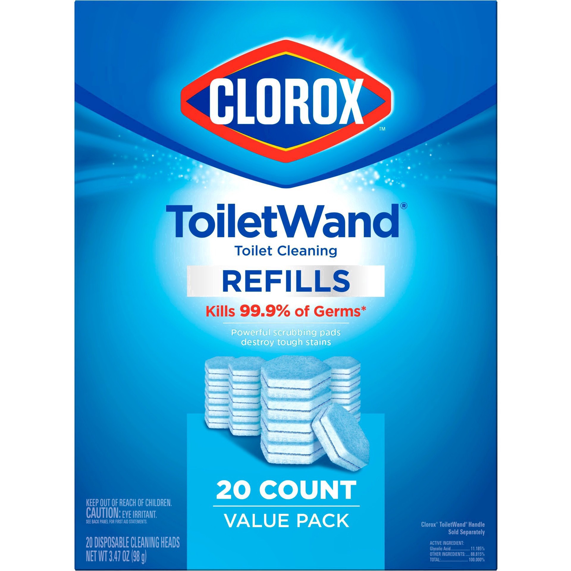 slide 65 of 89, Clorox Disinfecting Toilet Wand Refills, 20 ct