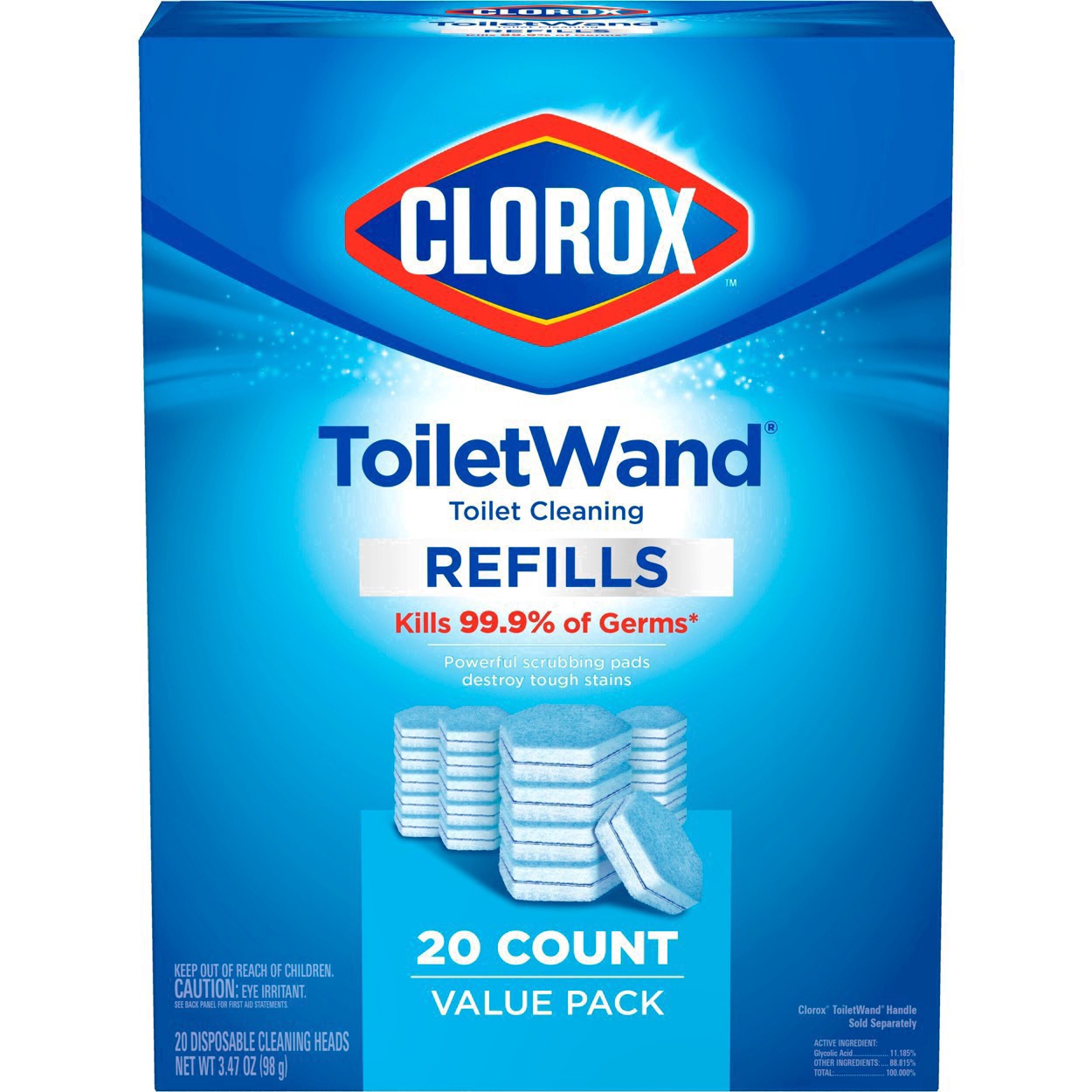 slide 76 of 89, Clorox Disinfecting Toilet Wand Refills, 20 ct