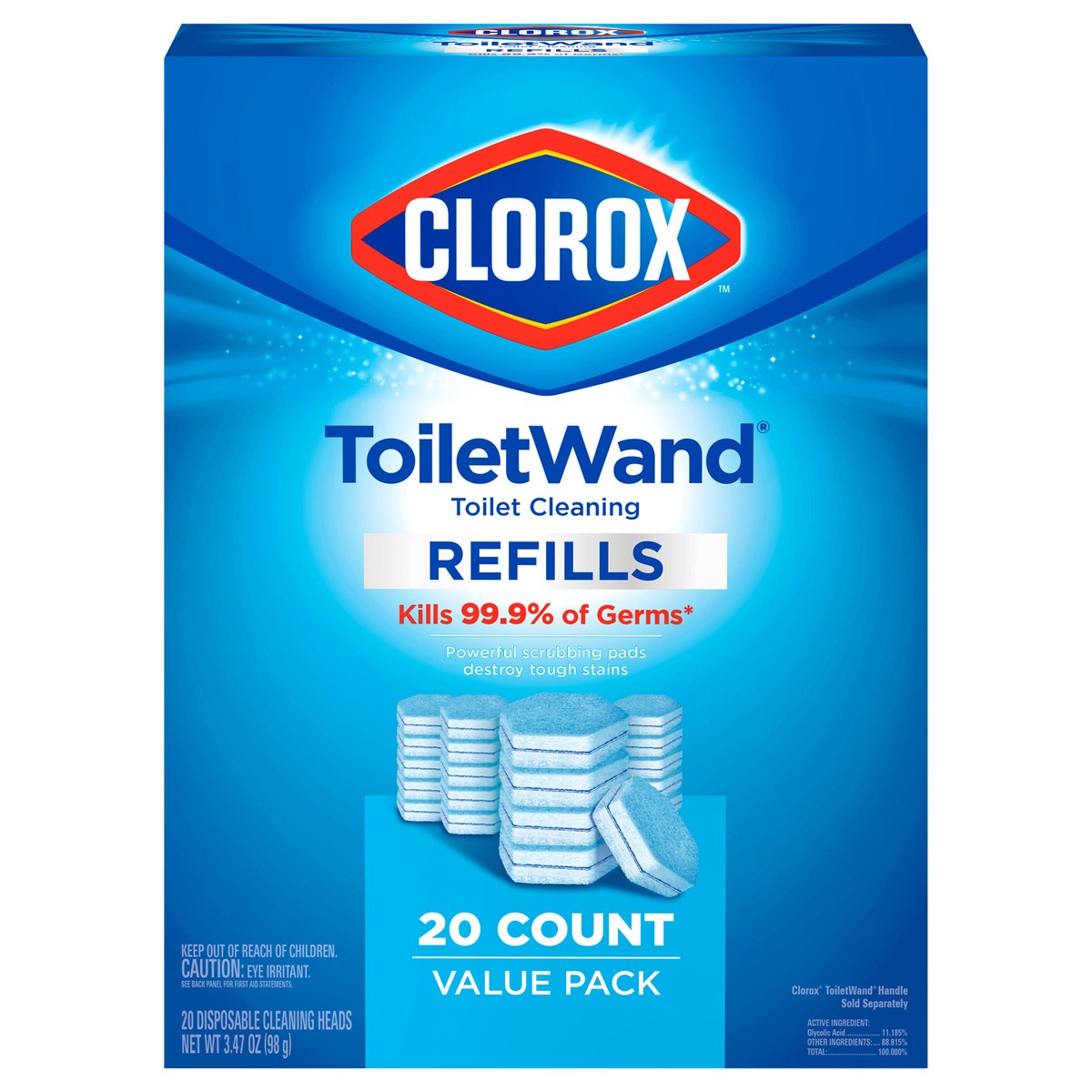 slide 1 of 89, Clorox ToiletWand Disinfecting Refills, Disposable Wand Heads - 20 Count, 20 ct