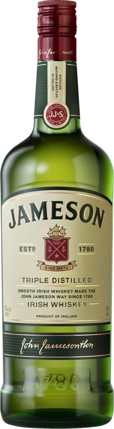 slide 1 of 7, Jameson Irish Whiskey Jameson Original Irish Whiskey, 1 L Bottle, 40% ABV, 1 liter
