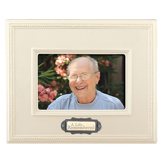 slide 1 of 1, Grasslands Road Ceramic Memorial Picture Frame - Ivory, 4 in x 6 in