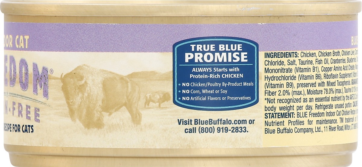 slide 9 of 9, Blue Buffalo Blue Freedom Indoor Grain-Free Chicken Recipe Food for Cats 5.5 oz, 5.5 oz