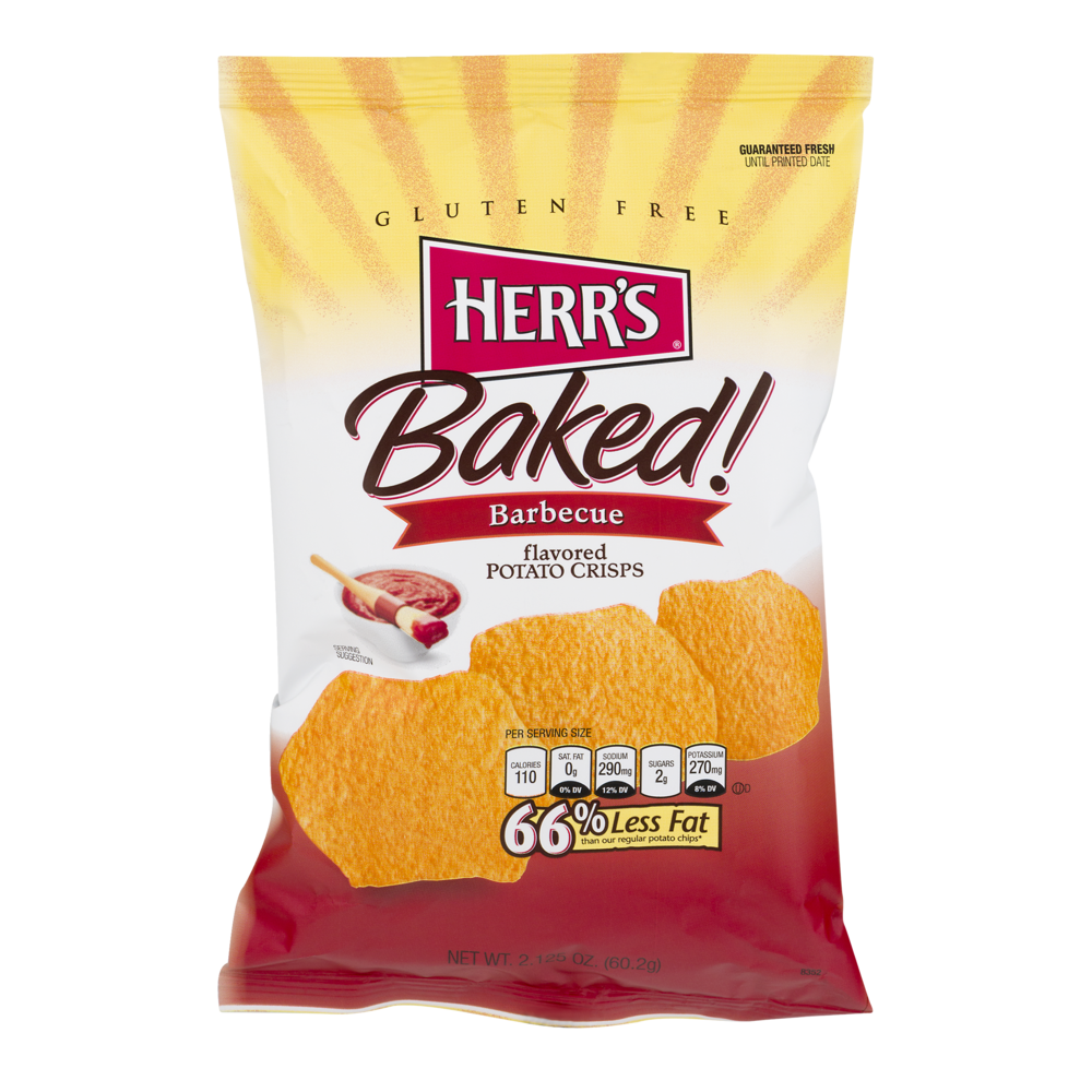 slide 1 of 1, Herr's Baked BBQ Chips, 2.125 oz