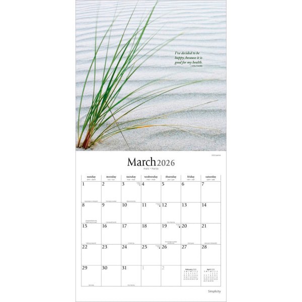 slide 6 of 9, 2026 Brush Dance Simplicity Monthly Plastic-Free Square Wall Calendar, 12"" x 12"", Inspiration, January to December 2026, 9798330705627, 1 ct