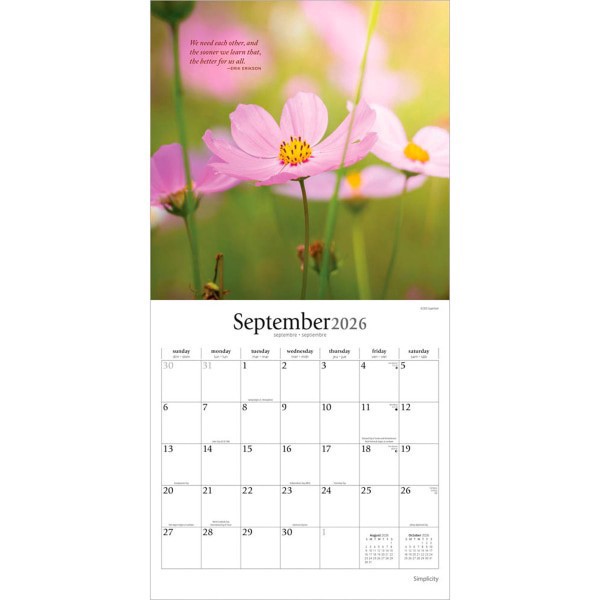 slide 5 of 9, 2026 Brush Dance Simplicity Monthly Plastic-Free Square Wall Calendar, 12"" x 12"", Inspiration, January to December 2026, 9798330705627, 1 ct