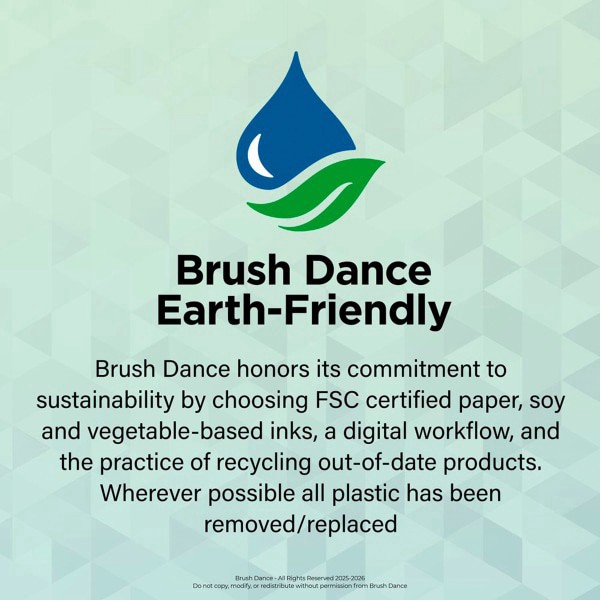 slide 9 of 9, 2026 Brush Dance Simplicity Monthly Plastic-Free Square Wall Calendar, 12"" x 12"", Inspiration, January to December 2026, 9798330705627, 1 ct