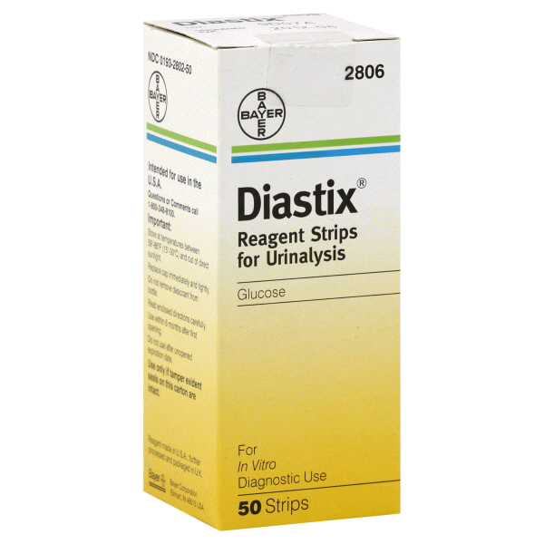 slide 1 of 1, Diastix Reagent Strips For Urinalysis, Glucose, 50 ct