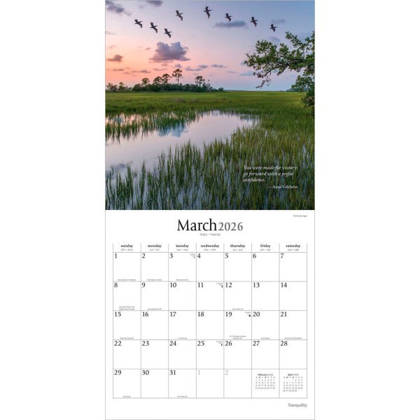 slide 7 of 9, 2026 Brush Dance Tranquility Monthly Plastic-Free Square Wall Calendar, 12"" x 12"", Inspiration, January to December 2026, 9798330705962, 1 ct