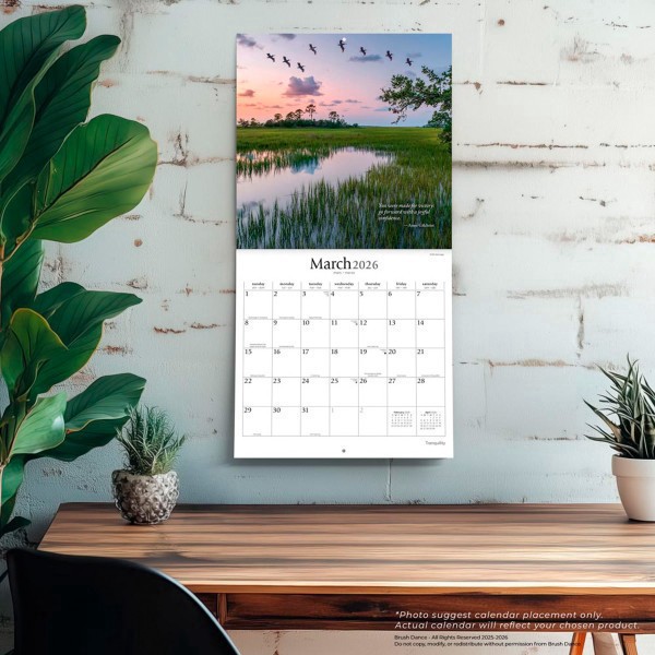 slide 5 of 9, 2026 Brush Dance Tranquility Monthly Plastic-Free Square Wall Calendar, 12"" x 12"", Inspiration, January to December 2026, 9798330705962, 1 ct