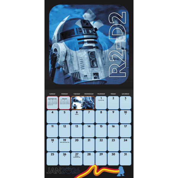 slide 2 of 6, 2026 DateWorks Wall Calendar, 12"" x 12"", Star Wars, January To December, 264154OD, 1 ct