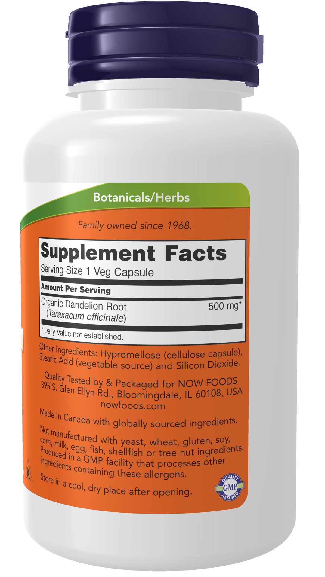 slide 3 of 4, NOW Supplements Dandelion Root 500 mg - 100 Veg Capsules, 100 ct
