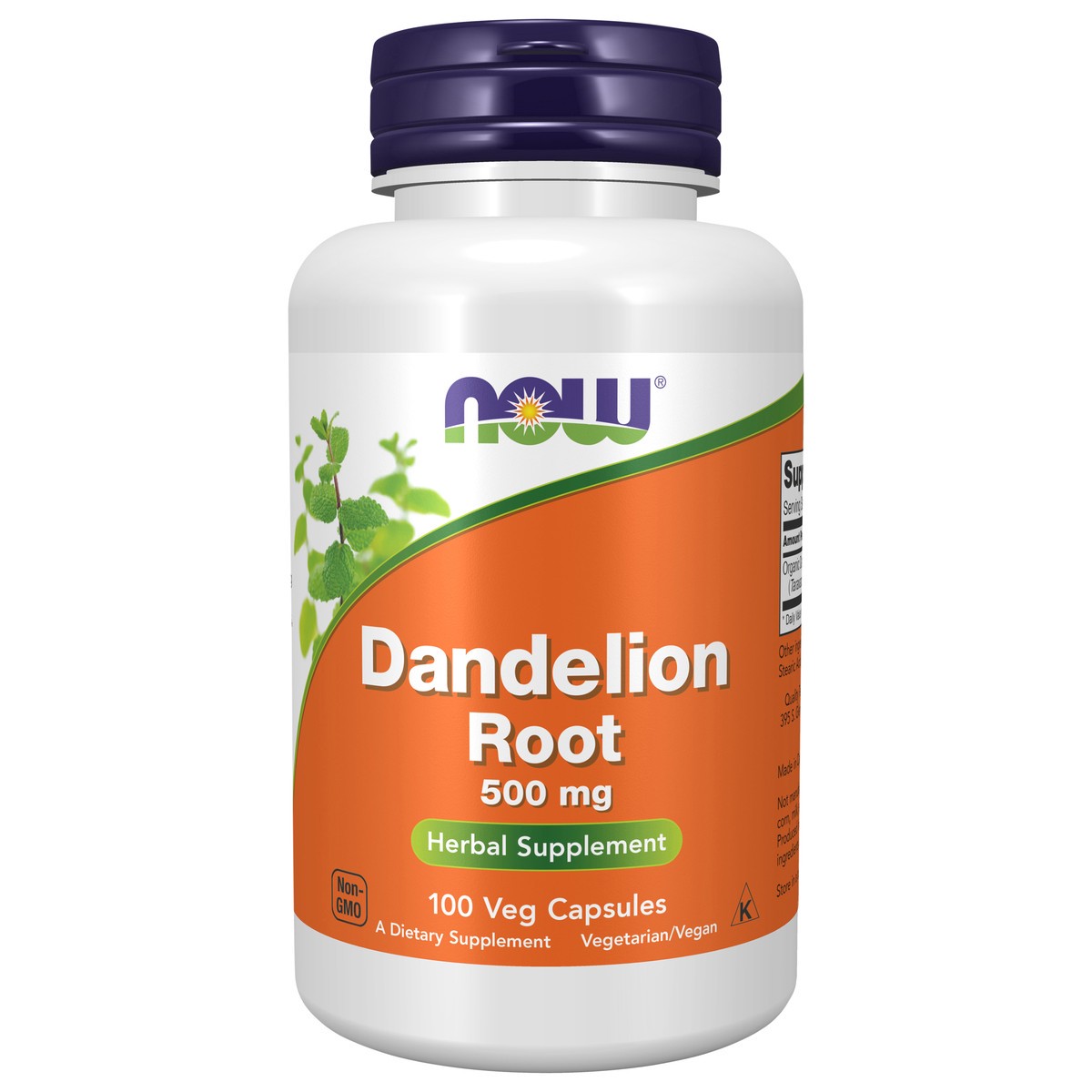 slide 1 of 4, NOW Dandelion Root 500 mg - 100 Veg Capsules, 100 ct