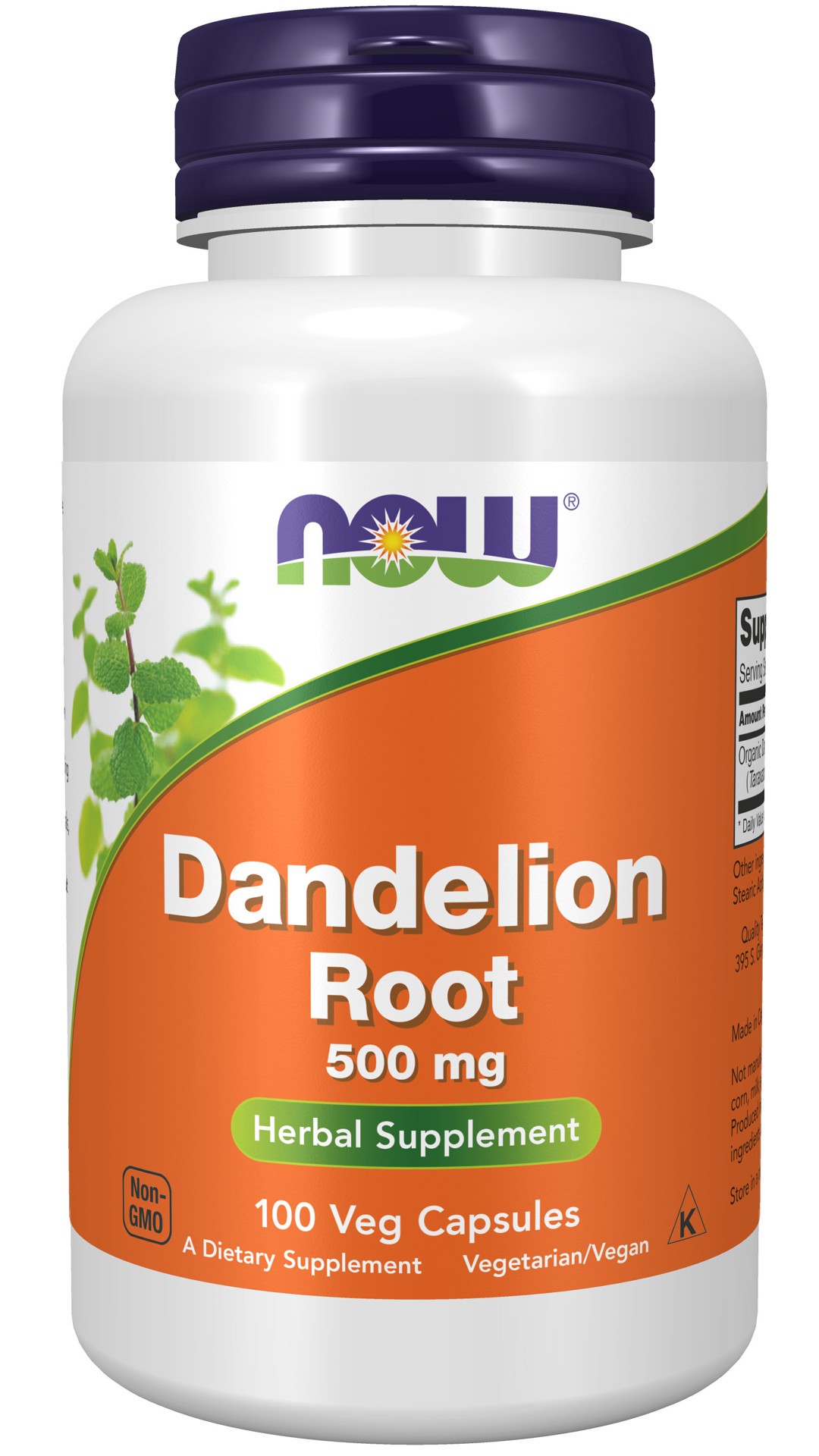 slide 1 of 4, NOW Dandelion Root 500 mg - 100 Veg Capsules, 100 ct