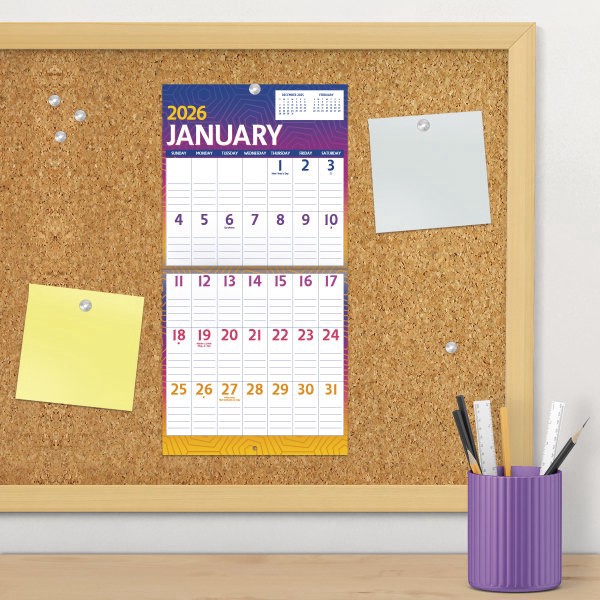 slide 2 of 6, 2026 DateWorks Monthly Mini Calendar, 7"" x 7"", Large Print, January To December, 261016OD, 1 ct
