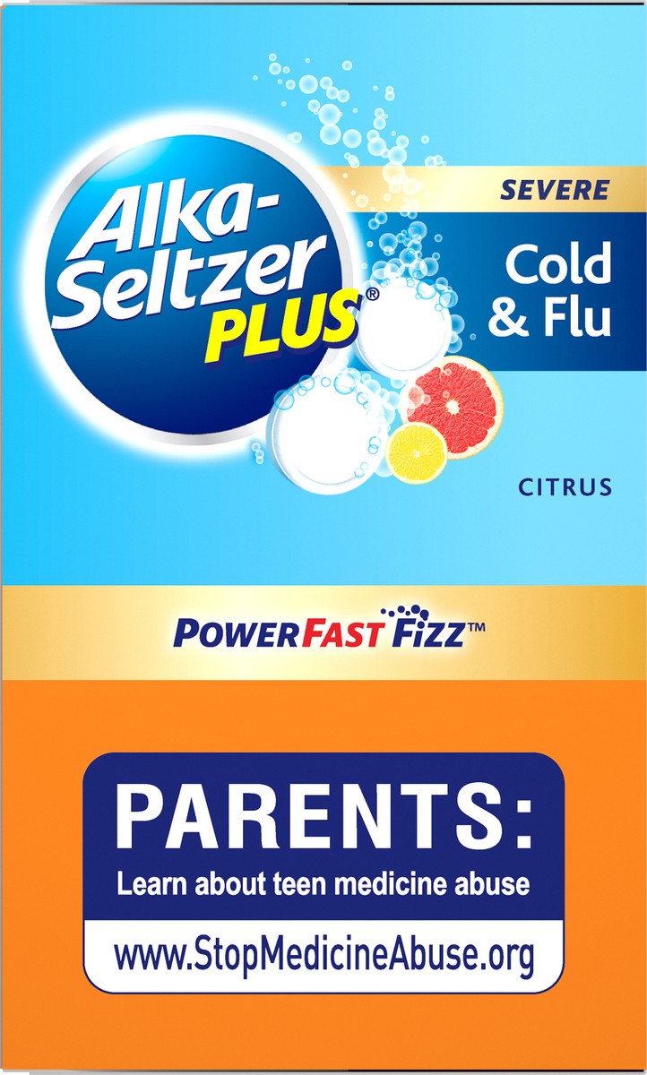 slide 6 of 7, Alka-Seltzer Severe Citrus Cold & Flu Effervescent Tablets 20 ea Box, 20 ct