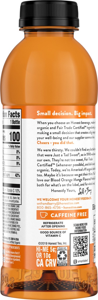 slide 6 of 7, Honest Blood Orange Mango Flavored Herbal Tea Bottle, 16.9 fl oz, 16.9 fl oz