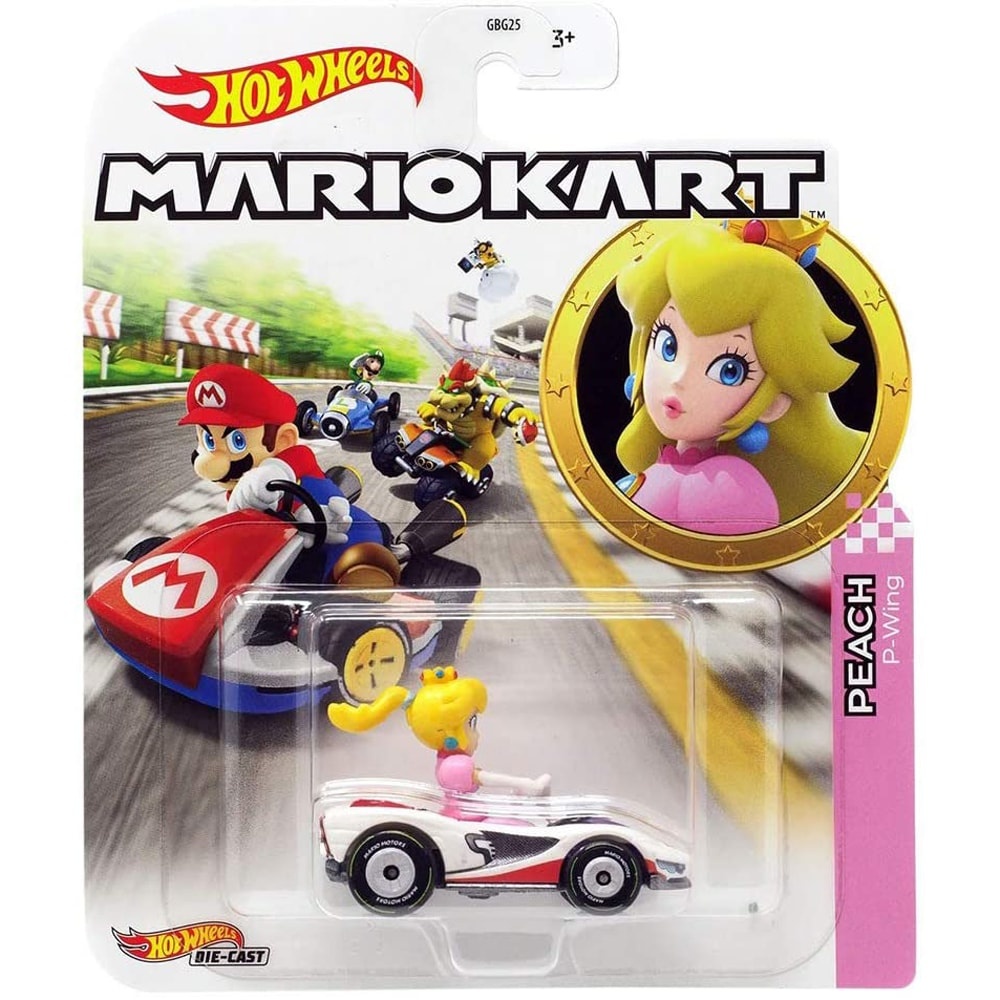 slide 1 of 1, Hot Wheels Mario Kart Peach, P-Wing Vehicle, 1 ct