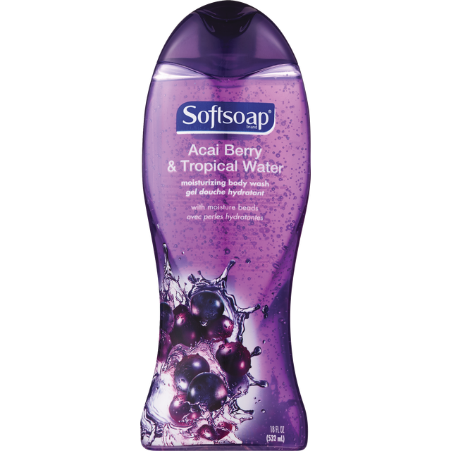 slide 1 of 1, Softsoap Acai Berry & Tropical Water Moisturizing Body Wash With Moisture Beads, 18 fl oz