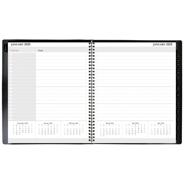 slide 3 of 6, 2025-2026 Office Depot 13-Month Monthly Planner, 9"" X 11"", Black, January To January, Od710600, 1 ct