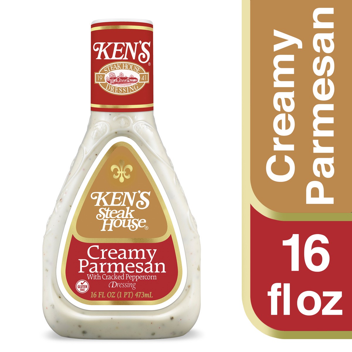 slide 1 of 12, Ken's Steak House Creamy Parmesan with Cracked Peppercorn Dressing 16 fl oz, 16 oz