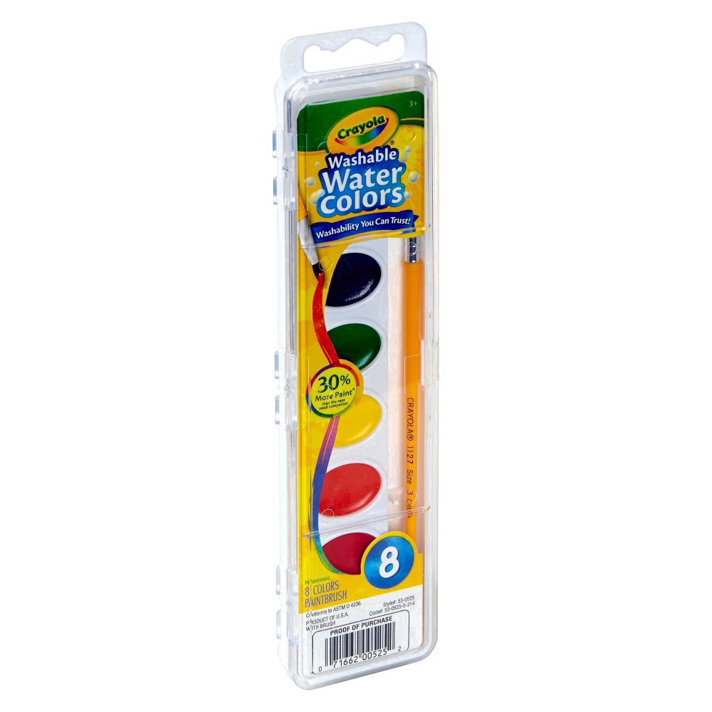slide 24 of 61, Crayola Watercolor Paints With Brush Washable, 8 ct