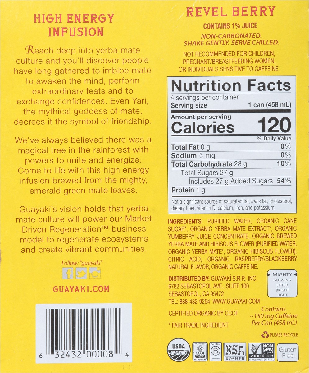 slide 2 of 9, Guayaki Organic Revel Berry Yerba Mate - 4 ct, 4 ct