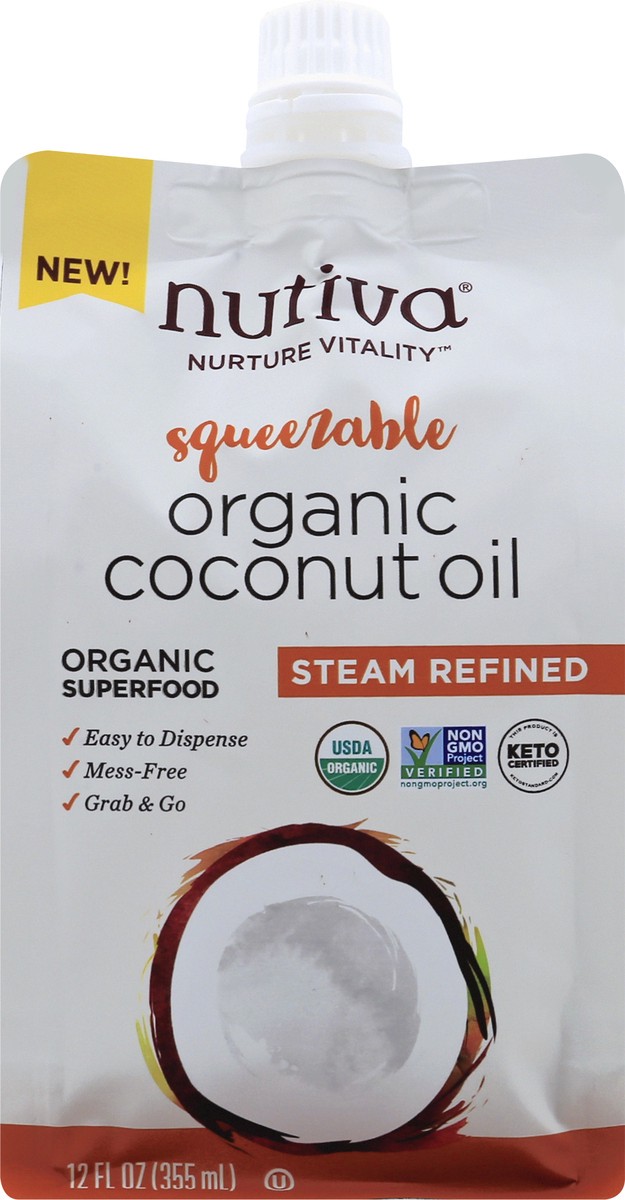 slide 6 of 9, Nutiva Nurture Vitality Organic Steam Refined Squeezable Coconut Oil 12 oz, 12 oz