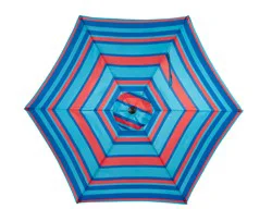 Vendor Development Group Patio Umbrella Red Stripe 9 ft