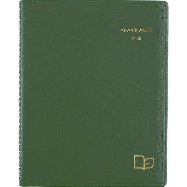 slide 1 of 4, 2025 At-A-Glance Recycled Weekly/Monthly Appointment Book Planner, 8-1/4"" X 11"", Green, January 2025 To December 2025, 70950G60, 1 ct