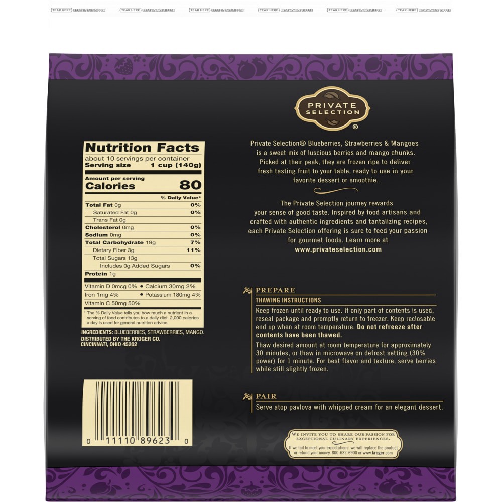 slide 2 of 2, Private Selection Frozen Blueberries Strawberries & Mangoes, 48 oz