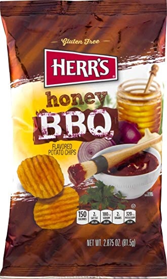 slide 1 of 1, Herr's Honey BBQ Potato Chips, 9 oz