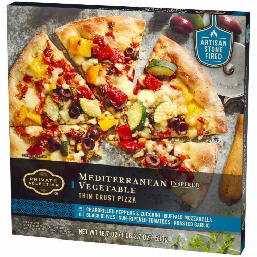 slide 2 of 6, Private Selection Mediterranean Vegetable Thin Crust Pizza, 18.7 oz