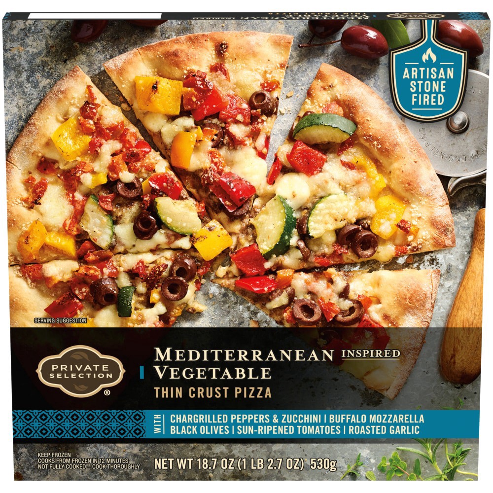 slide 3 of 6, Private Selection Mediterranean Vegetable Thin Crust Pizza, 18.7 oz