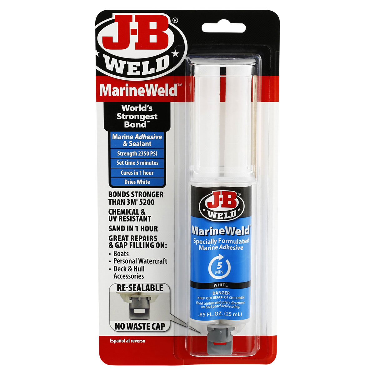 slide 1 of 5, J-B Weld Marine Weld syringe, 1 ct
