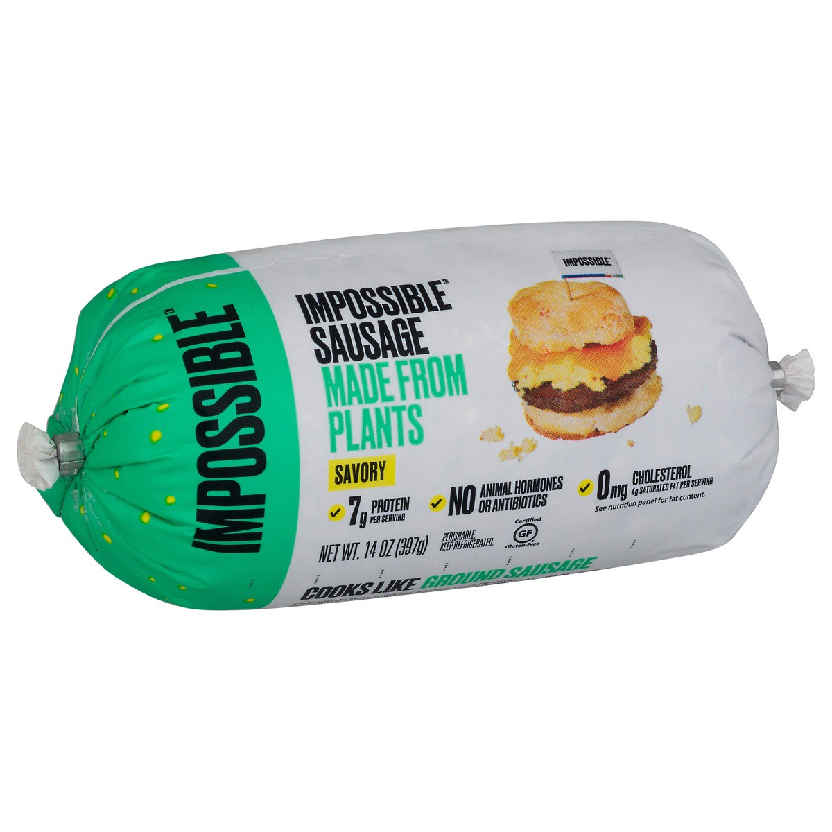 slide 3 of 9, Impossible Savory Sausage Made From Plants, 14 oz