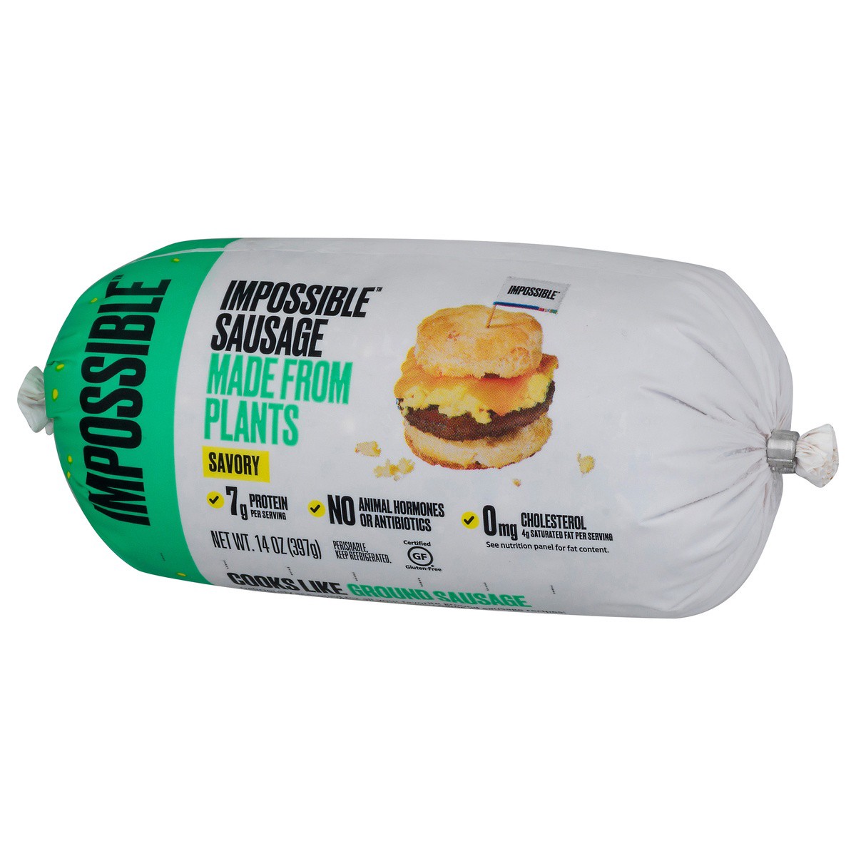 slide 8 of 9, Impossible Savory Sausage Made From Plants, 14 oz