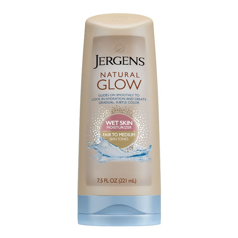 slide 1 of 8, Jergens Natural Glow Wet Skin Moisturizer Fair to Medium, 7.5 oz