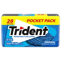 Trident Sugar Free Original Gum with Xylitol Pocket Pack 28 ea