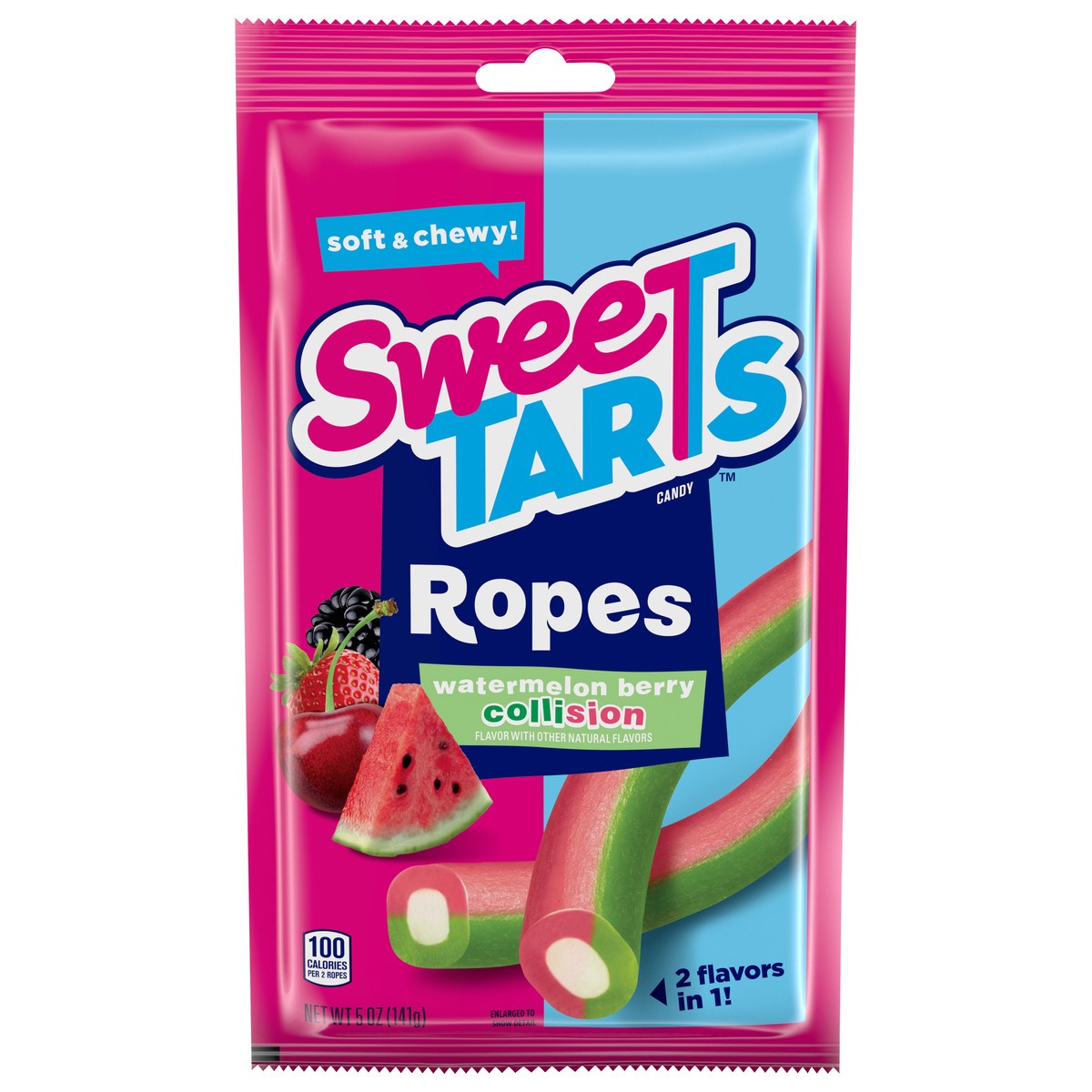 slide 8 of 14, SweeTARTS Ropes Collision Watermelon Berry Collision Candy 5 oz, 5 oz