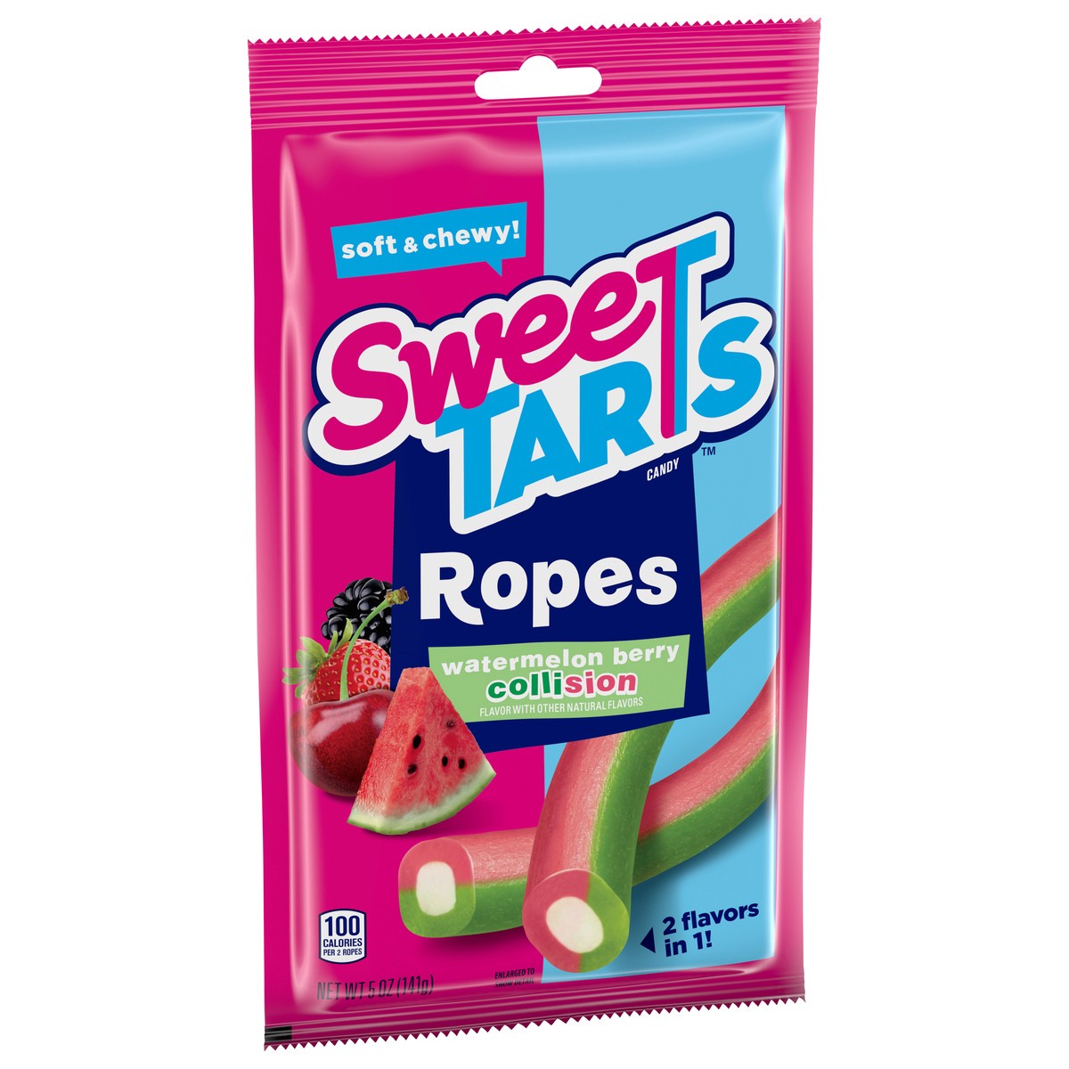 slide 6 of 14, SweeTARTS Ropes Collision Watermelon Berry Collision Candy 5 oz, 5 oz