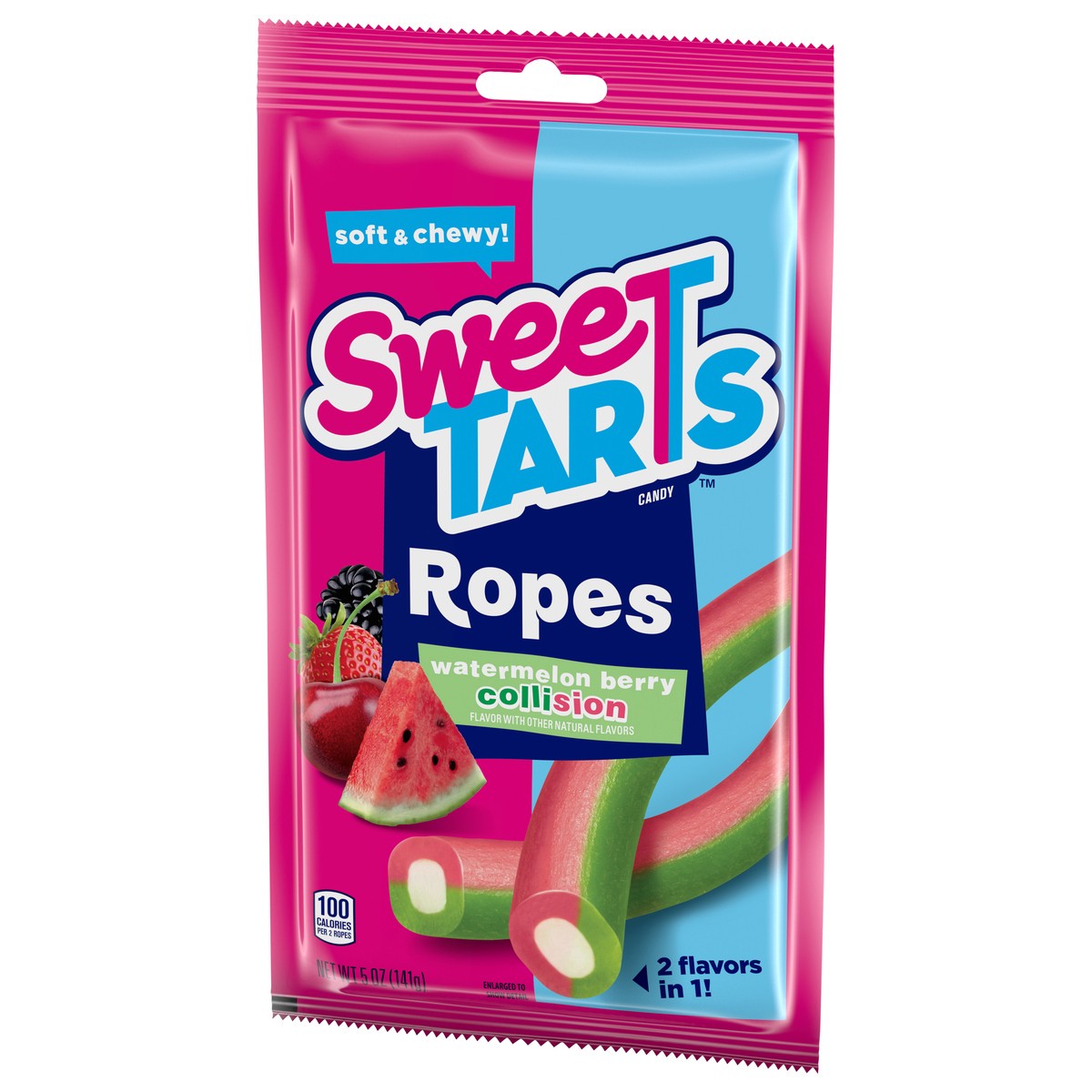 slide 9 of 14, SweeTARTS Ropes Collision Watermelon Berry Collision Candy 5 oz, 5 oz