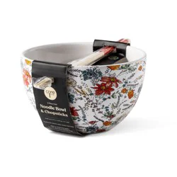 Core Kitchen Floral Noodle Bowl & Chopsticks