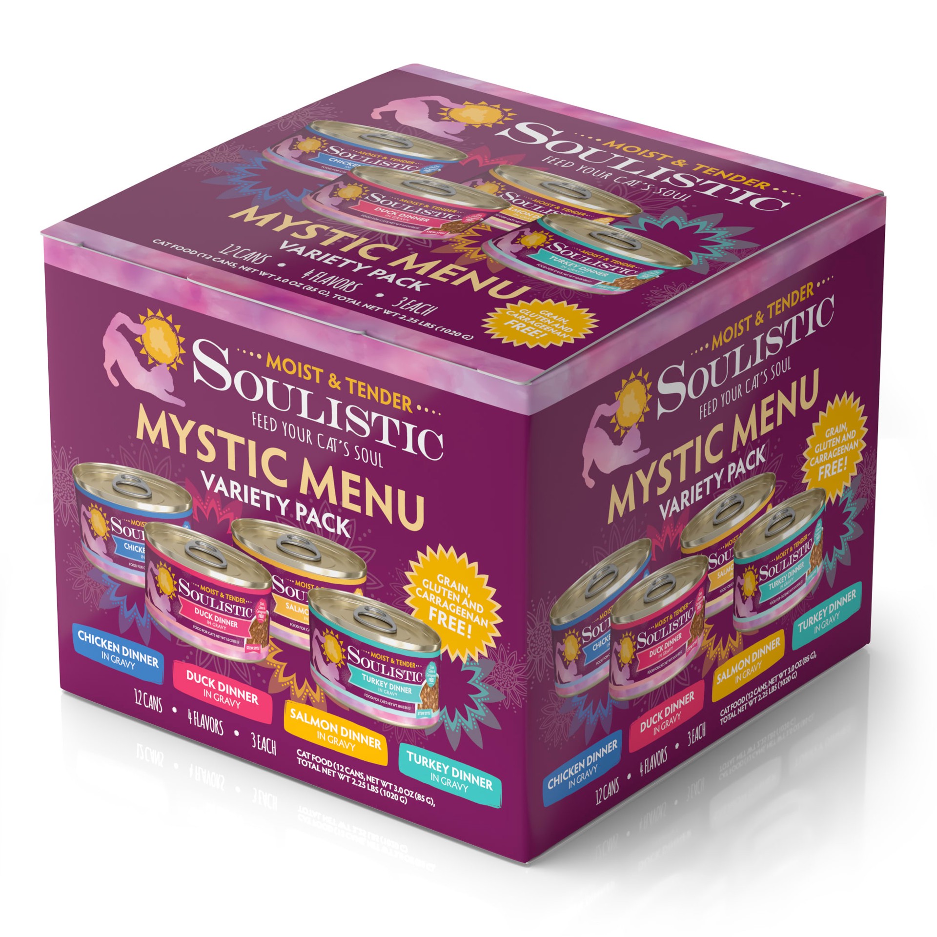 slide 1 of 1, Soulistic Moist & Tender Mystic Menu Variety Pack Wet Cat Food, 12 ct; 3 oz